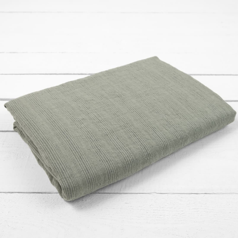 DOVI lin laken gr&oslash;nnaktig stripete