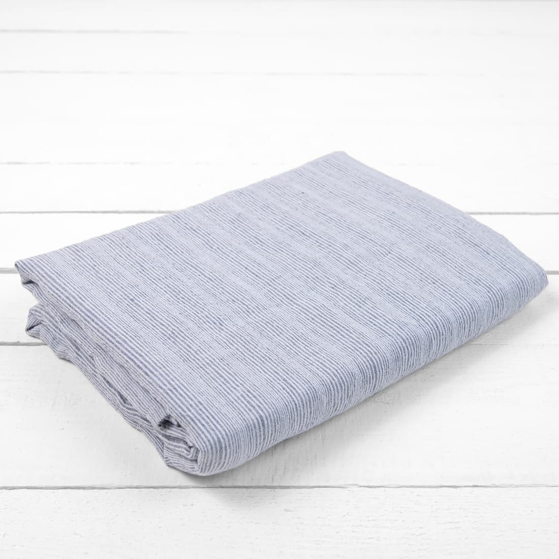 DOVI lin laken blågrått stripete