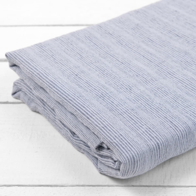 DOVI lin laken blågrått stripete spesielt vasket, mykt, skånsomt