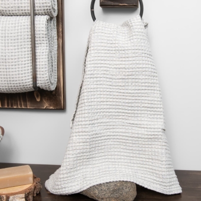 BINGO lin-bomull håndkle blåaktiggrå