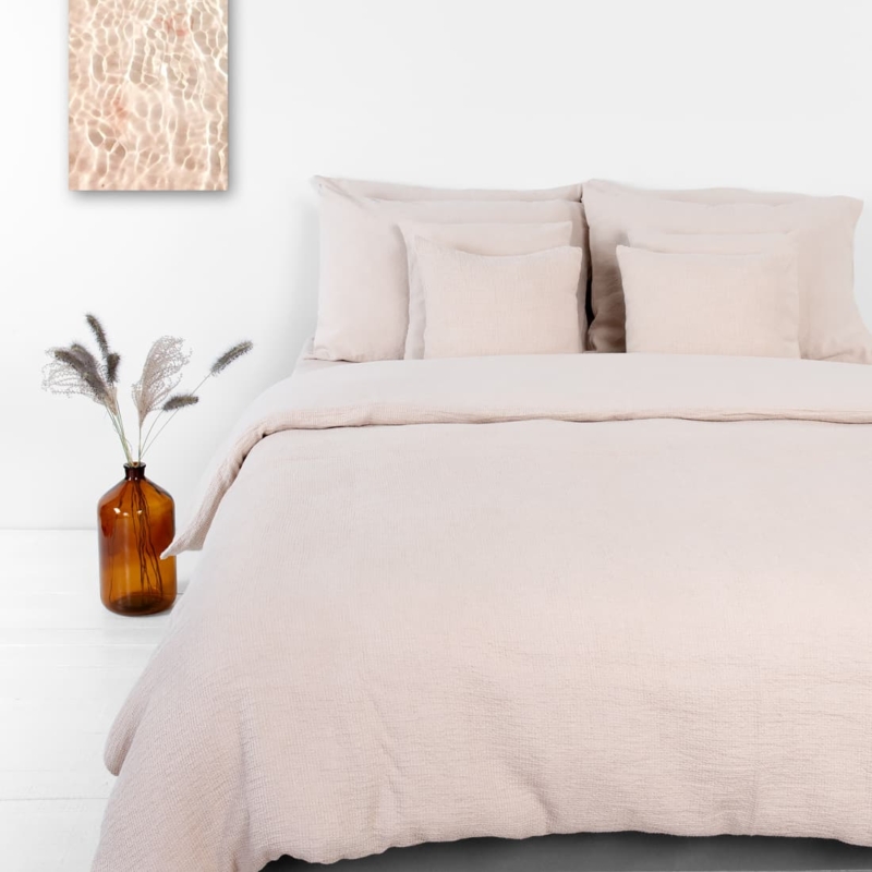 ROYAL lin-bomull sengesett brunt