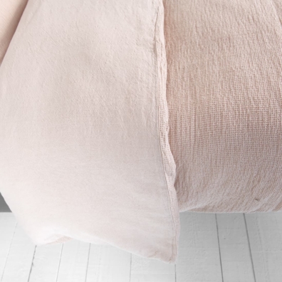 Brunt vendbar lin-bomull dynetrekk med glidelås