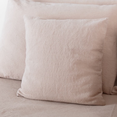 Brunaktig lin-bomull putetrekk av spesielt vasket, ekstremt mykt og skånsomt stoff