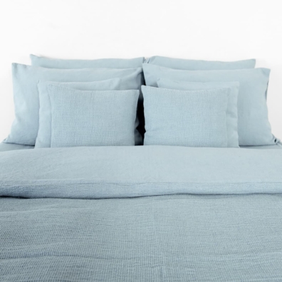 ROYAL lin-bomull sengesett blått melert av spesielt vasket, ekstremt mykt og skånsomt stoff