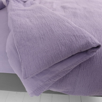 Lilla vendbar lin-bomull dynetrekk i "vaffel" mønster og vanlig vev