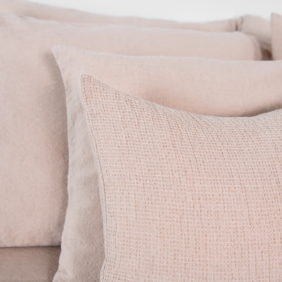 ROYAL lin-bomull putetrekk brunaktig (bleket kakaofarge) i "vaffel" mønster