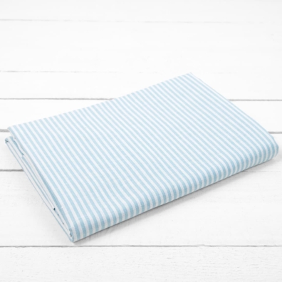 OLDA lin-bomull laken lyseblått stripete