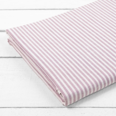 OLDA lin-bomull laken lilla-hvitt stripete