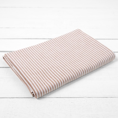 OLDA lin-bomull laken brunt stripete