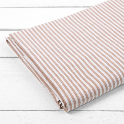 OLDA lin-bomull laken brunt-hvitt stripete