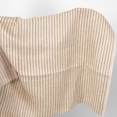 Linstoff med gule og blå striper