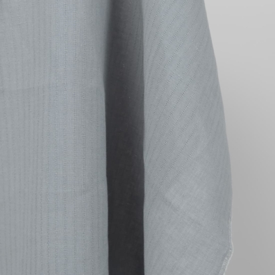 Linstoff blågrått med transparente striper 180cm bredt