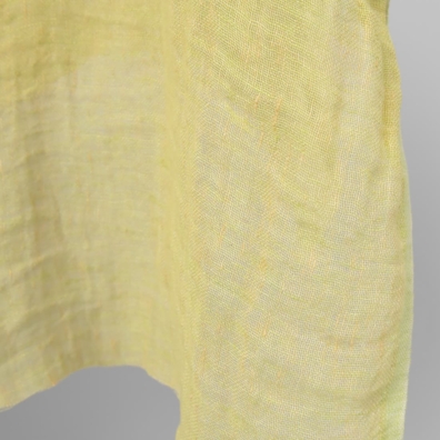 Linstoff grønngult gjennomsiktig vasket, mykt, skånsomt