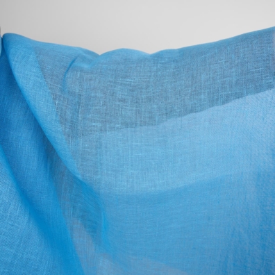 Linstoff intens himmelblå gjennomsiktig passer til å sy skjerf, gardiner