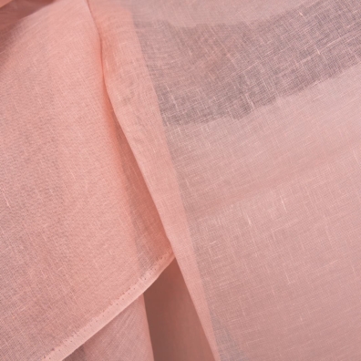 Linstoff lys rosa gjennomsiktig, løstvevd, lett