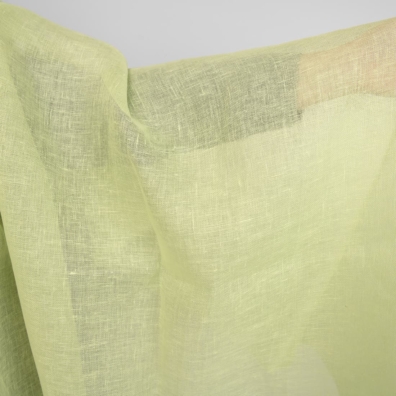 Linstoff eplegrønn gjennomsiktig 150cm bredt