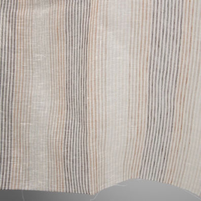 Linstoff med brune striper gjennomsiktig passer til å sy skjerf, gardiner