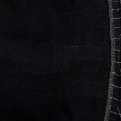 Linstoff svart-hvitt rutete tosidig dobbeltlags vasket, mykt, skånsomt