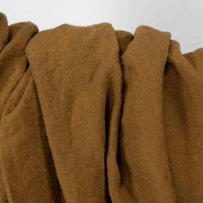 Linstoff gyllenbrunt bredt vasket, mykt, skånsomt