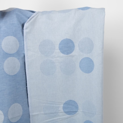 Halvlin blått jacquardstoff tosidig