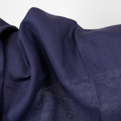 Linstoff i mørk koboltblå farge 150cm bredt