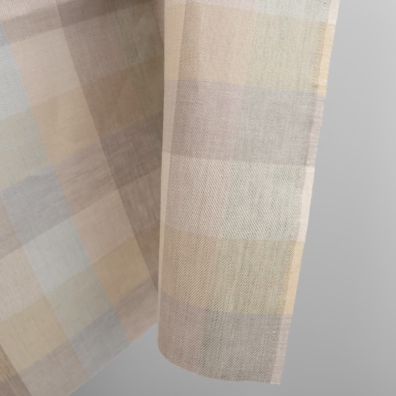Linstoff med brune og grønnlige ruter 150cm bredt