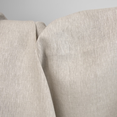 Kraftig linstoff i lysegrått "fiskebensmønster"