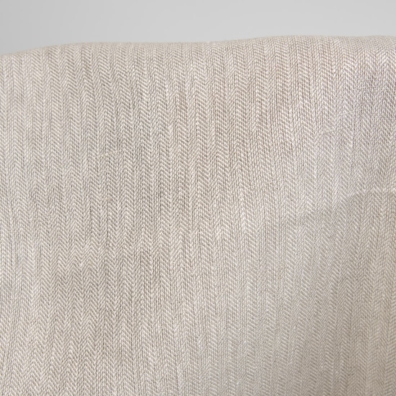 Kraftig linstoff i lysegrått "fiskebensmønster" 150cm bredt