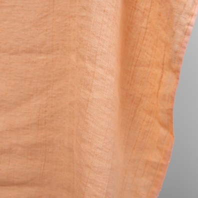 Linstoff ferskenfarget i "panamamønster" vasket, mykt, skånsomt