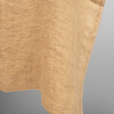 ”Vaffel” linstoff brunlig gul vasket, mykt, skånsomt