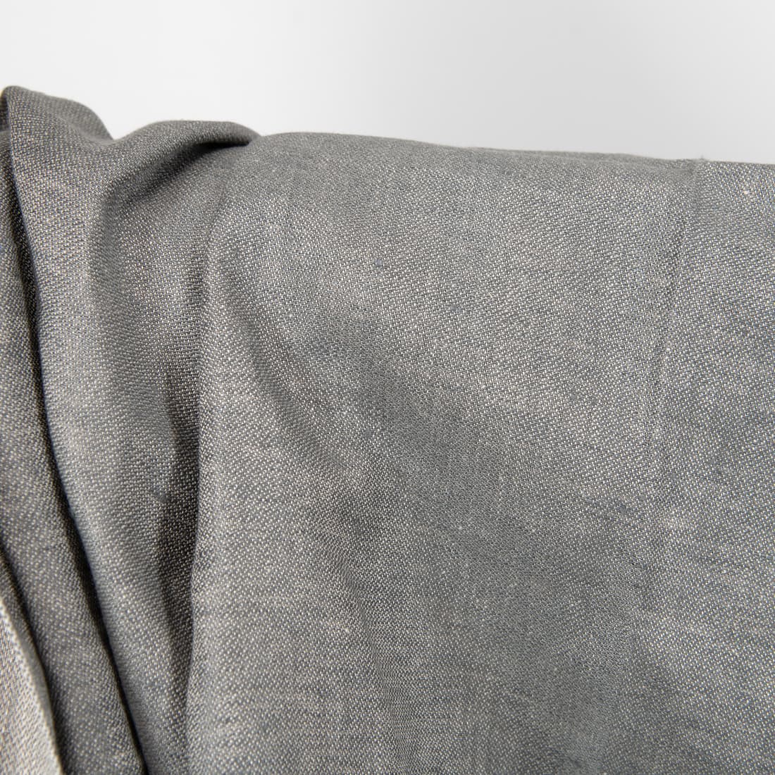 Linstoff sateng grå tosidig for å sy klær og hjemmetekstiler