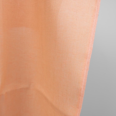 Linstoff ferskenfarget i "panamamønster" for å sy klær og hjemmetekstiler