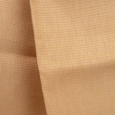 ”Vaffel” linstoff brunlig gul 150cm bredt