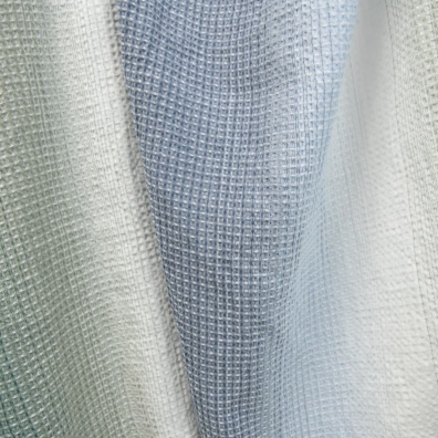 Bomull-hamp stoff blågrønn ”vaffel” vasket egnet for sying av håndklær og badekåper