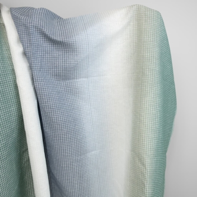 Bomull-hamp stoff blågrønn ”vaffel”