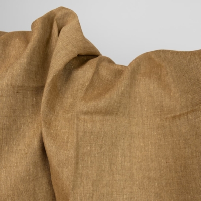 Linstoff gulbrun melange 150cm bredt