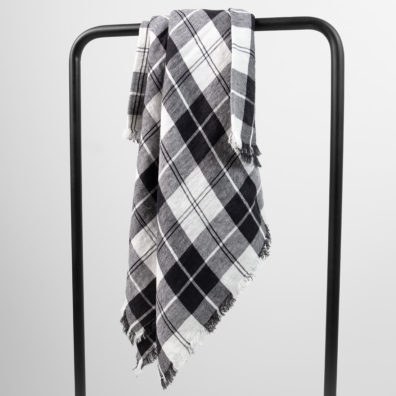 MINGA lin skjerf rutete