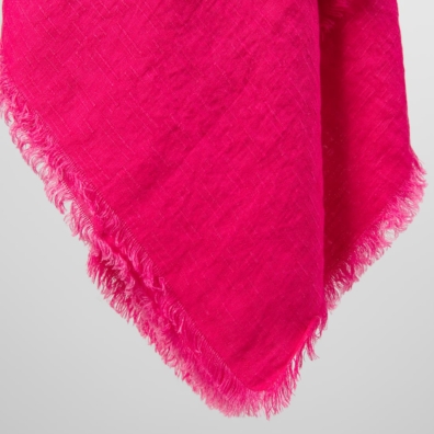 LOLITA fuchsia-farget lin skjerf med striper