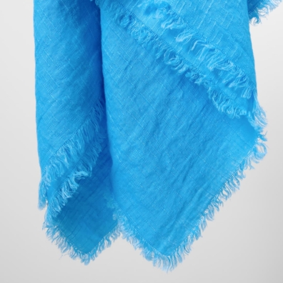 LOLITA knallblått lin skjerf med striper