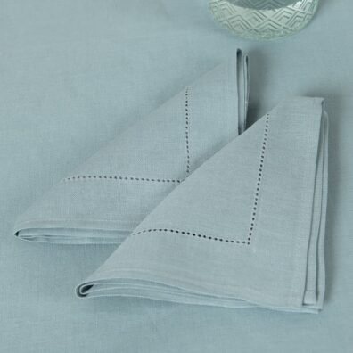 LUNA lin-bomull serviett grønnaktig med hullmønster