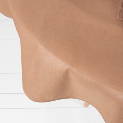 LUNA rund (oval) lysebrun lin-bomull duk