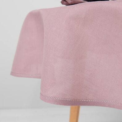 LUNA rund (oval) syrin lin-bomull blek duk med hullmønster