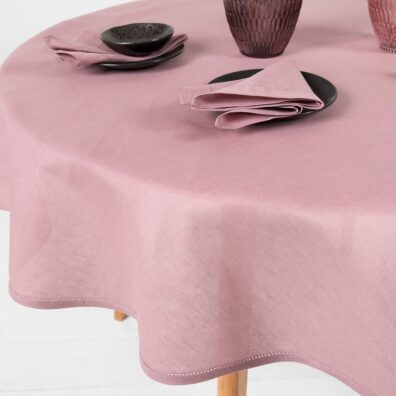 LUNA rund (oval) syrin lin-bomull blek duk