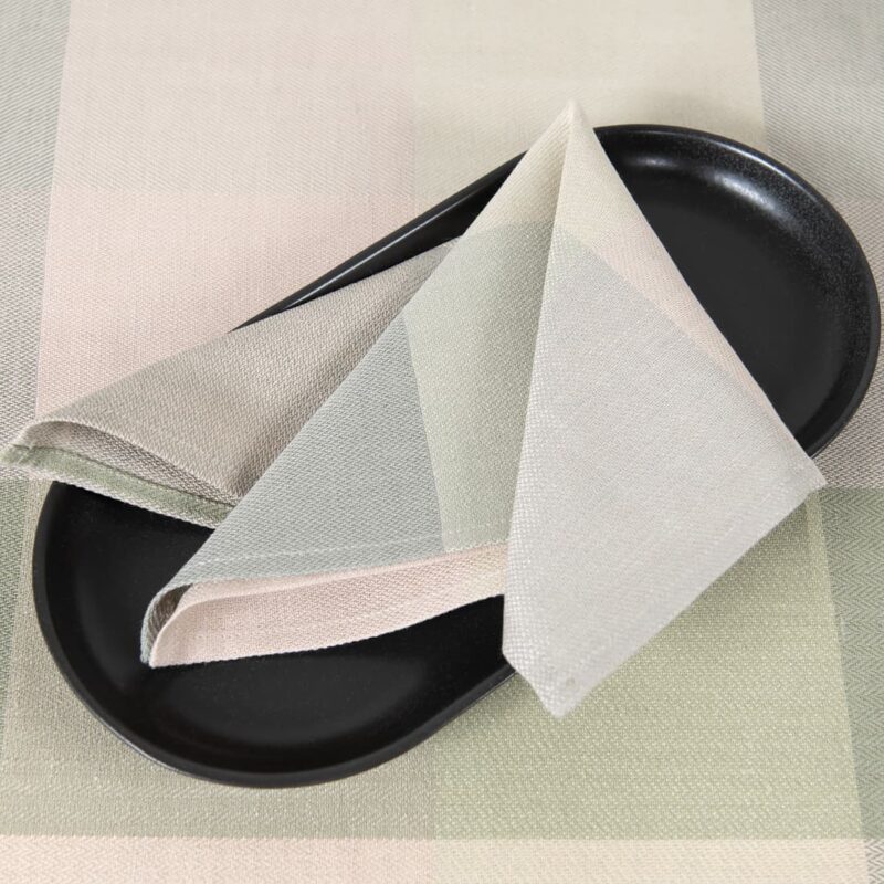 NATA halvlin serviett gr&oslash;nnlig rutete, sm&aring;m&oslash;nstret