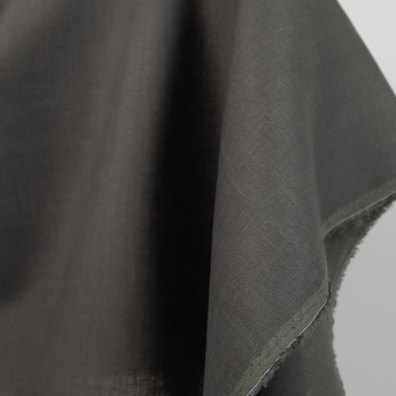 Linstoff mørkegrått for å sy klær og hjemmetekstiler