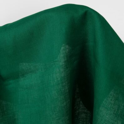 Linstoff dyp grønn for å sy klær og hjemmetekstiler