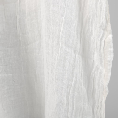Linstoff melkehvitt gjennomsiktig vasket passer til å sy skjerf, gardiner.