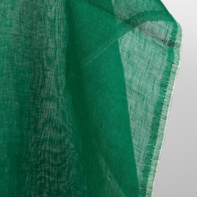 Linstoff grønt gjennomsiktig, løstvevd, lett