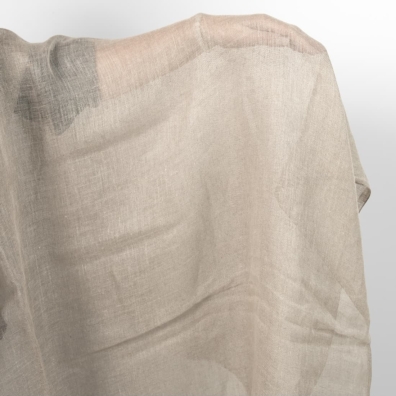 Linstoff naturgrå gjennomsiktig