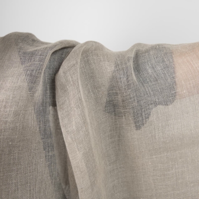 Linstoff naturgrå gjennomsiktig 150cm bredt